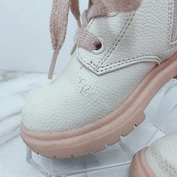 Cat & Jack Toddler Girls' Amaya Lace Up Side Zip Boots, Sz 9 - Picture 6 of 11